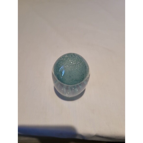 Vintage Art Glass Soft Blue Green Jellyfish Paperweight 3.5" - Picture 6 of 10
